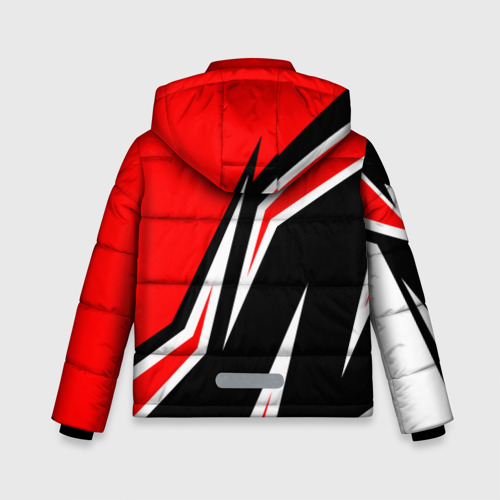 Зимняя куртка для мальчиков 3D Tesla motors red line Тесла, цвет черный - фото 2