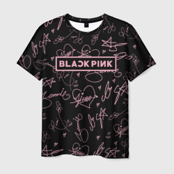 Мужская футболка 3D Blackpink автографы чёрный