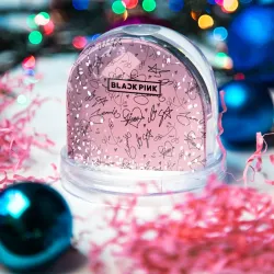 Игрушка Снежный шар Blackpink автографы розовый Pink - фото 2