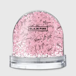Игрушка Снежный шар Blackpink автографы розовый Pink