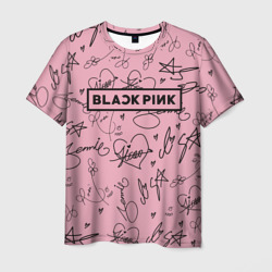 Мужская футболка 3D Blackpink автографы розовый Pink