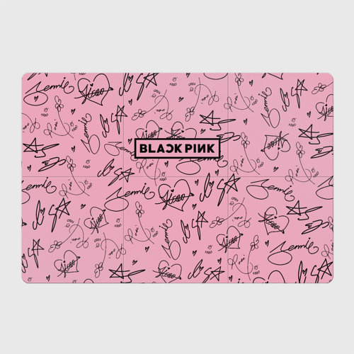 Магнитный плакат 3Х2 Blackpink автографы розовый Pink