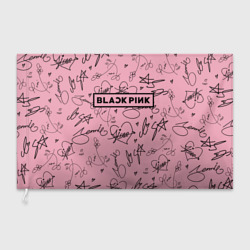 Флаг 3D Blackpink автографы розовый Pink