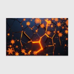 Бумага для упаковки 3D Новогодние огненные 3D плиты fire neon hexagon