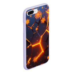 Чехол для iPhone 7Plus/8 Plus матовый Новогодние огненные 3D плиты fire neon hexagon - фото 2