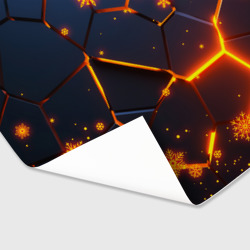 Бумага с принтом Новогодние огненные 3D плиты fire neon hexagon для любого человека, вид спереди №3. Цвет основы: белый