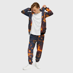 Мужской костюм 3D Новогодние огненные 3D плиты fire neon hexagon - фото 2