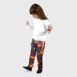 Детские брюки 3D Новогодние огненные 3D плиты fire neon hexagon - фото 2