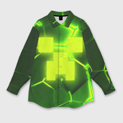 Мужская рубашка oversize 3D 3D плиты Майнкрафт трещины соты hexagon neon