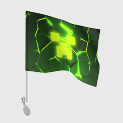 Флаг для автомобиля 3D плиты Майнкрафт трещины соты hexagon neon