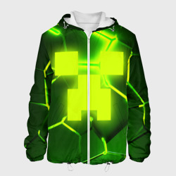 Мужская куртка 3D 3D плиты Майнкрафт трещины соты hexagon neon