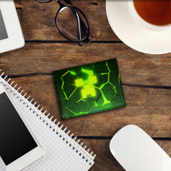 Обложка для студенческого билета 3D плиты Майнкрафт трещины соты hexagon neon - фото 2