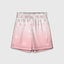 Детские спортивные шорты 3D Геншин Импакт Япония сакура цветок