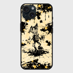 Чехол силиконовый для Apple iPhone 15 матовый Клякса Бенди bendy and the Ink machine