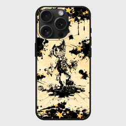 Чехол силиконовый для Apple iPhone 15 Pro матовый Клякса Бенди bendy and the Ink machine