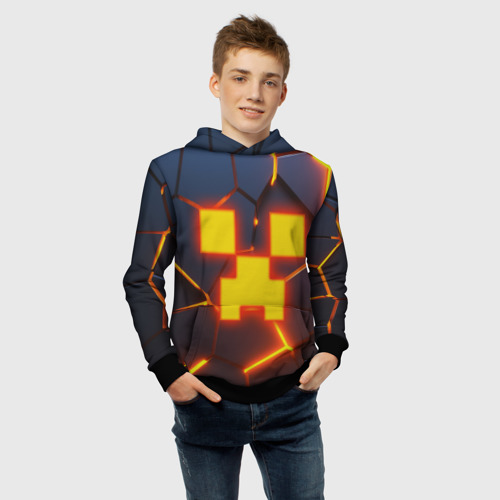 Детская толстовка 3D с принтом Огненный Крипер 3D плиты fire Creeper - картинка 6 Детская толстовка 3D Огненный Крипер 3D плиты fire Creeper - фото 6