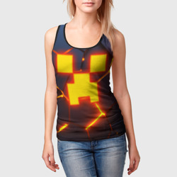 Женская майка 3D Огненный Крипер 3D плиты fire Creeper - фото 2