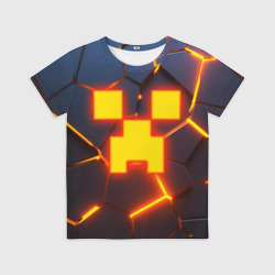 Детская футболка 3D Огненный Крипер 3D плиты fire Creeper