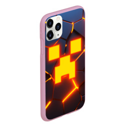 Чехол для iPhone 11 Pro Max матовый Огненный Крипер 3D плиты fire Creeper - фото 2