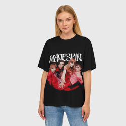Женская футболка oversize 3D Maneskin Манескин рок - фото 2