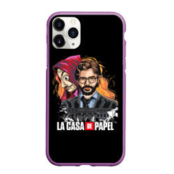 Чехол для iPhone 11 Pro Max матовый Бумажный профессор LA Casa de Papel