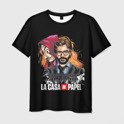 Мужская футболка 3D Бумажный профессор LA Casa de Papel