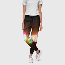 Женские брюки 3D Горящие сердца всех цветов радуги - фото 2