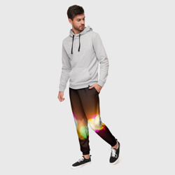 Мужские брюки 3D Горящие сердца всех цветов радуги - фото 2