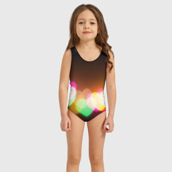 Детский купальник 3D Горящие сердца всех цветов радуги