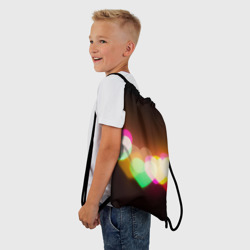 Рюкзак-мешок 3D Горящие сердца всех цветов радуги - фото 2
