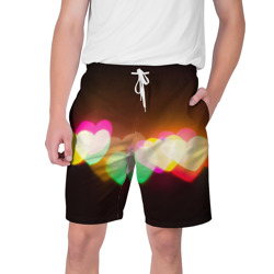 Мужские шорты 3D Горящие сердца всех цветов радуги 