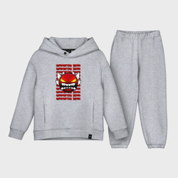 Детский костюм хлопок Oversize Geometry Dash красный огненный демон