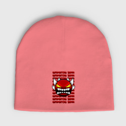 Детская шапка демисезонная Geometry Dash красный огненный демон