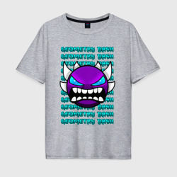 Мужская футболка хлопок Oversize Geometry Dash фиолетовый демон геометрия
