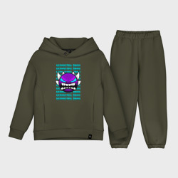 Детский костюм хлопок Oversize Geometry Dash фиолетовый демон геометрия