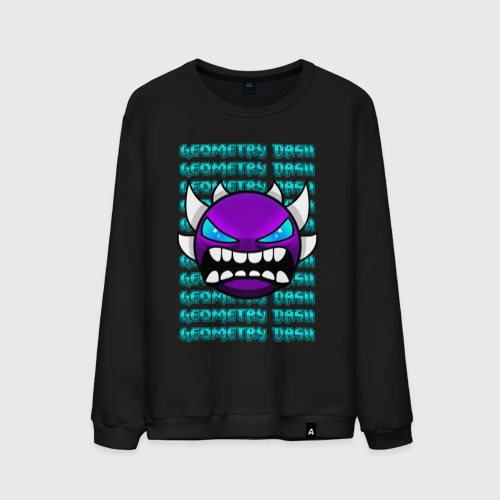 Мужской свитшот хлопок Geometry Dash фиолетовый демон геометрия
