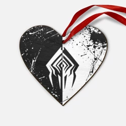 Деревянная игрушка Сердце Warframe Stalker black white Сталкер