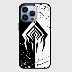 Чехол для iPhone 13 Pro Warframe Stalker black white Сталкер