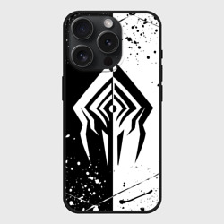 Чехол силиконовый для Apple iPhone 15 Pro матовый Warframe Stalker black white Сталкер