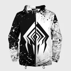 Мужская ветровка 3D Warframe Stalker black white Сталкер