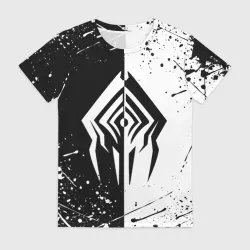 Женская футболка 3D Warframe Stalker black white Сталкер