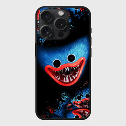 Чехол силиконовый для Apple iPhone 15 Pro матовый Хаги Ваги лицо монстра Poppy Playtime