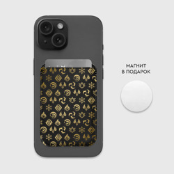 Картхолдер Magsafe магнитный Golden Genshin Impact pattern золото Геншин Импакт - фото 2