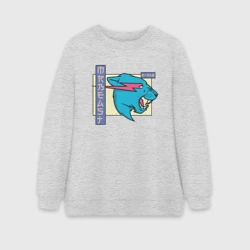 Женский свитшот oversize без начеса хлопок Mr Beast Japan Coton
