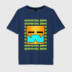 Мужская футболка хлопок Oversize Geometry Dash классика уровень