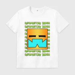 Мужская футболка хлопок Geometry Dash классика уровень