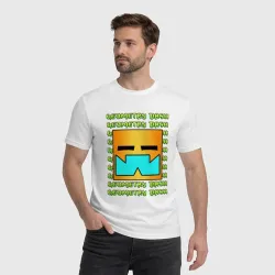 Мужская футболка хлопок Geometry Dash классика уровень - фото 2