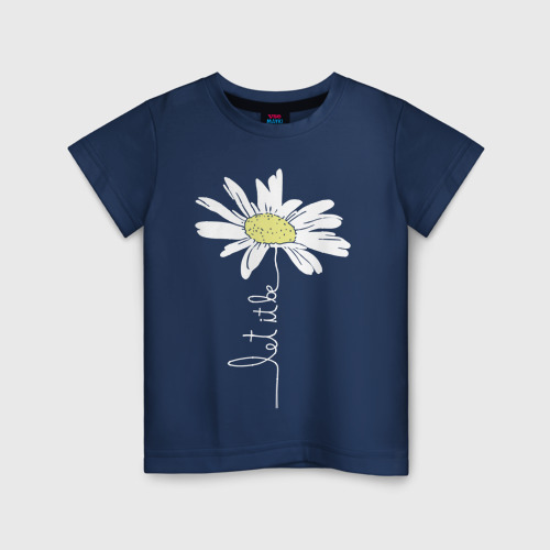 Светящаяся детская футболка с принтом Let it be: будь как будет, вид спереди №1