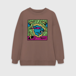 Женский свитшот oversize без начеса хлопок Mr Beast Drawing Coton