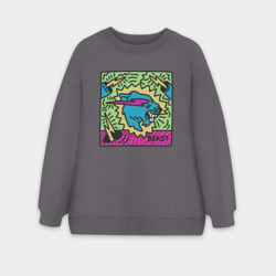 Женский свитшот oversize без начеса хлопок Mr Beast Drawing Coton